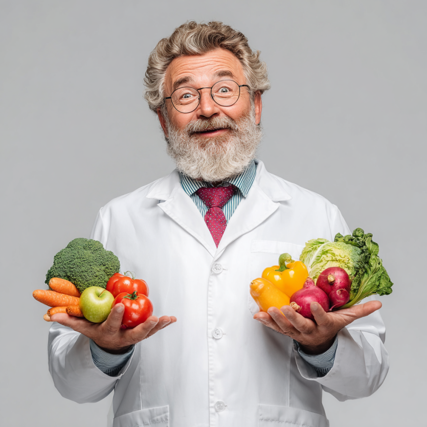 Літній чоловік з продуктами